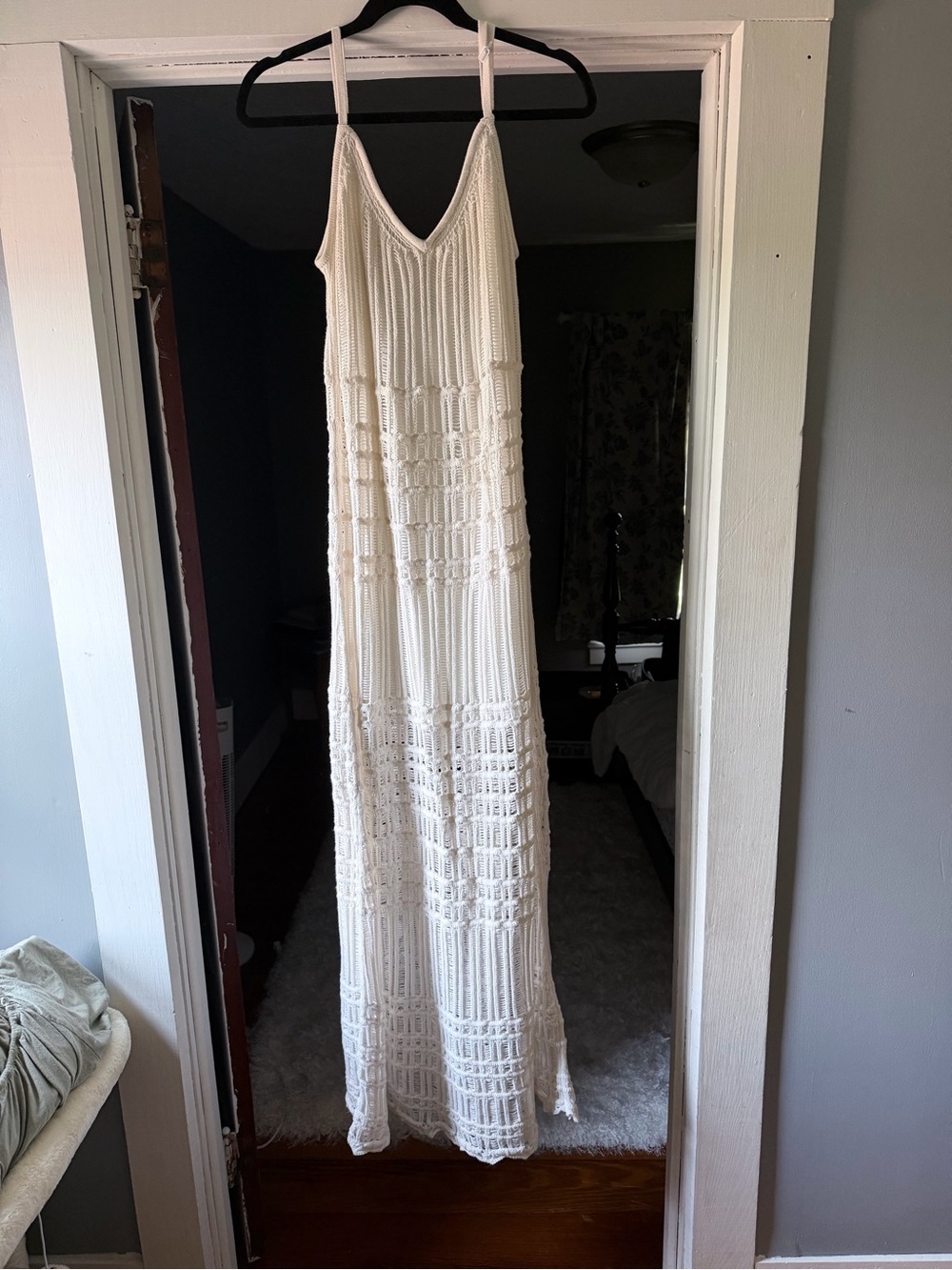 Abercrombie & Fitch White Crochet Maxi Slip Dress
